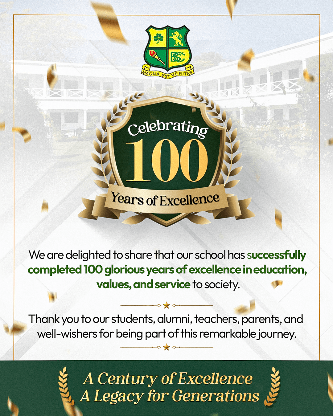 Celebrating 100 Years of Excellence - Col Brown School